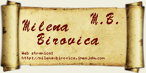 Milena Birovica vizit kartica